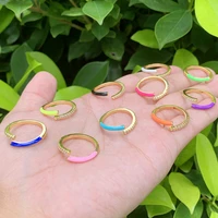 contracted style around zircon enamel finger ring drops oil jewelry suitable for women girl lady