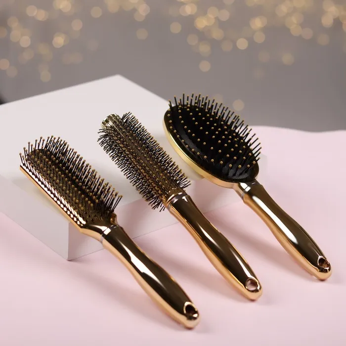 Подарочный набор Золотой локон 3 предмета: массажные расчёски брашинг |