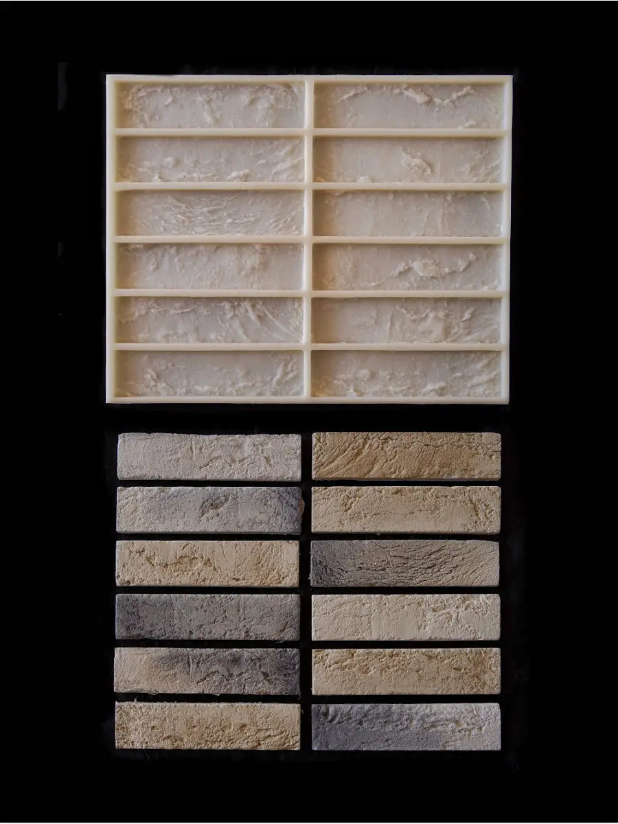 Polyurethane form for facing stone &quotBrick&quot (19 7 х4 9 х0 cm) х12шт | Paving Molds
