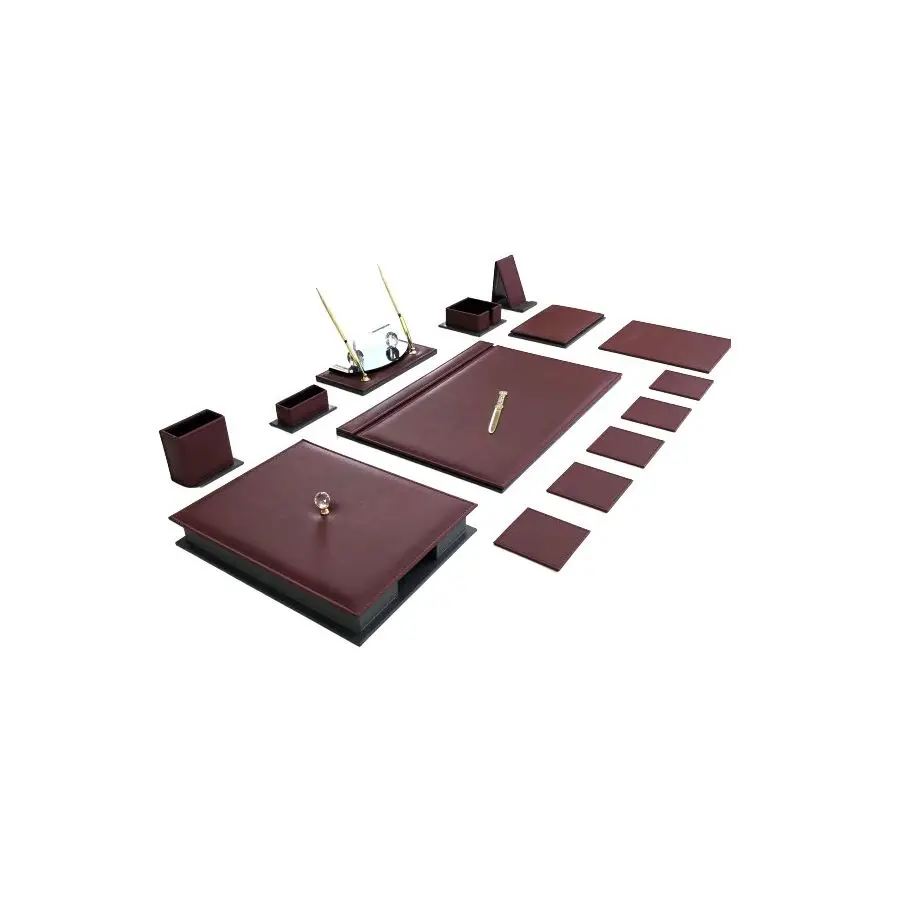 Desk Set Anthracite Burgundy Multi-Piece Set Table Layout Suitable For Eye-Catching Noble Duruşlu Quality Useful Sümen Valley