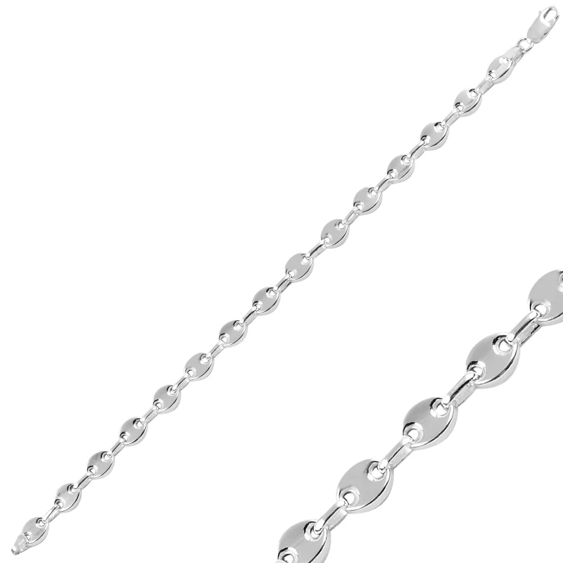 

Silver 925 Sterling 8mm Flat Hollow Sailor Chain Bracelet