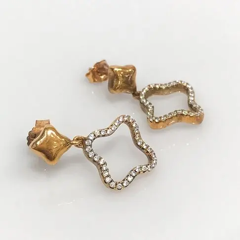 

Zircon Cubic Zirconia Casual Stylish Sports Silver Earrings