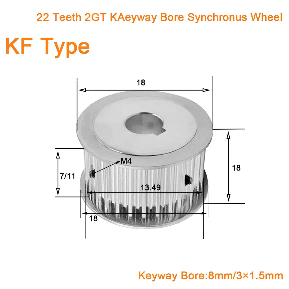 

1 шт., шкив для зубчатого ремня, 22 зубца
