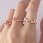 Изящное кольцо с именем на заказ для женщин регулируемое кольцо из нержавеющей стали с выгравированным инициалом буквы минималистские ювелирные изделия подарок на помолвку