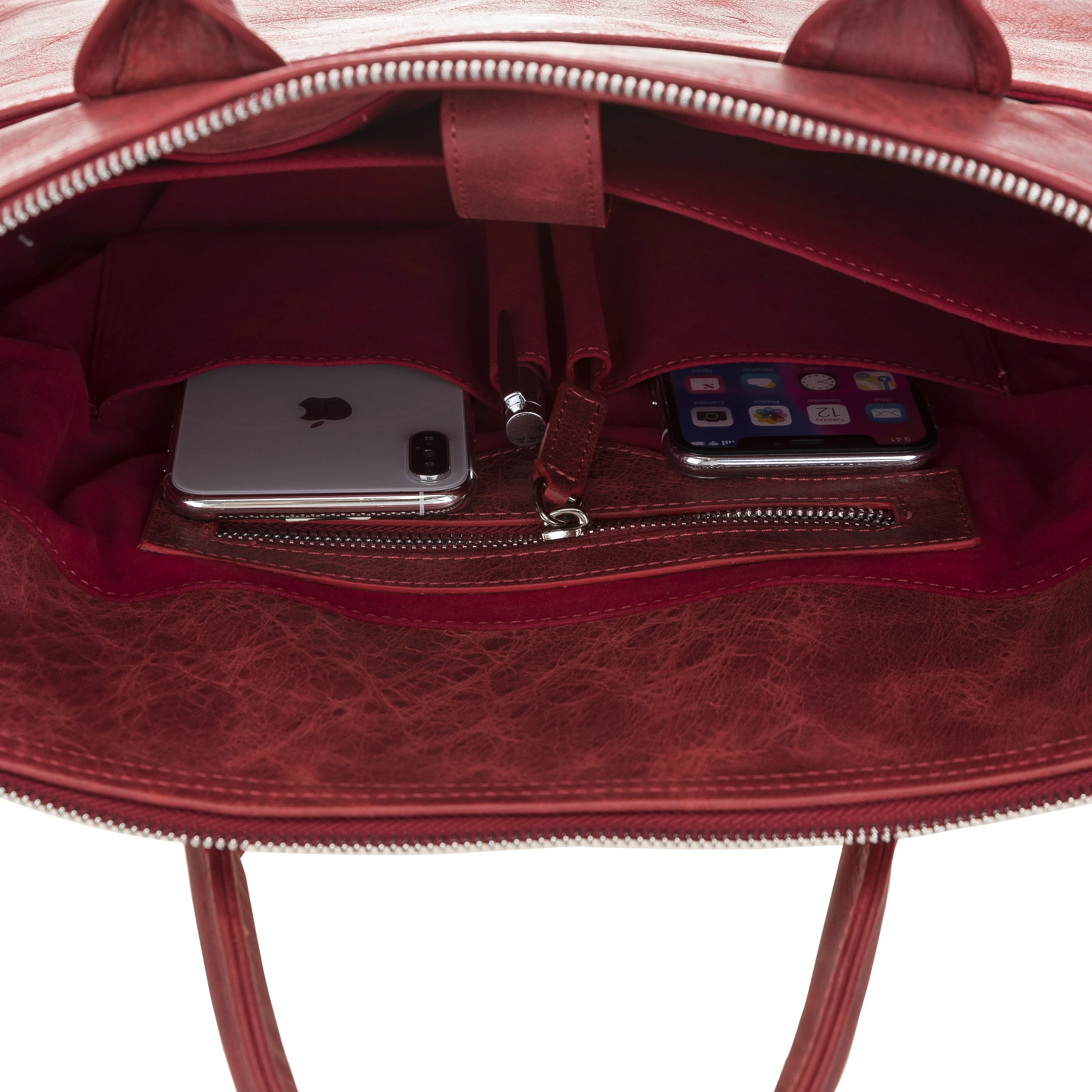 Handmade Genuine Leather Briefcase Notebook Laptop Bag Handbag with Shoulder Strap Elegant and Stylish Business Durable Bag 14