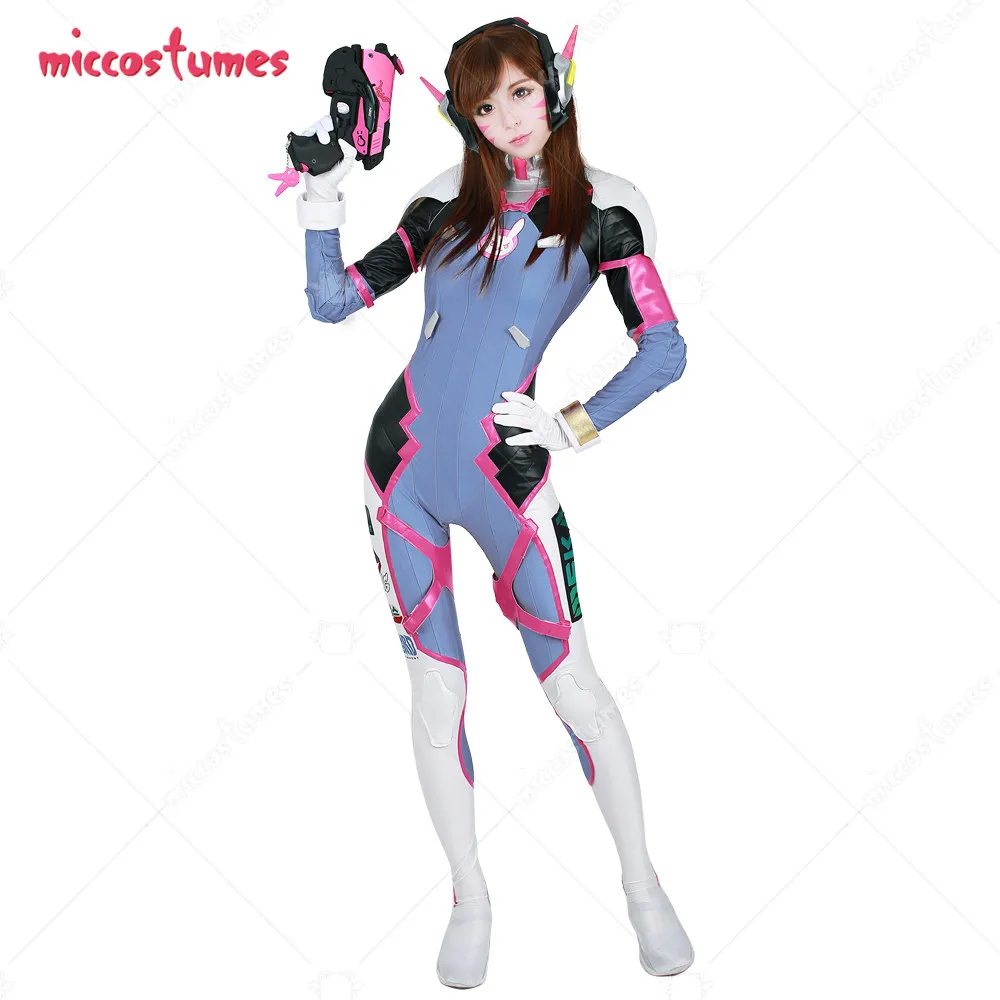 D.Va Hana Song Cosplay Costume Women Halloween Outfit Zentai Bodysuit Jumpsuit |