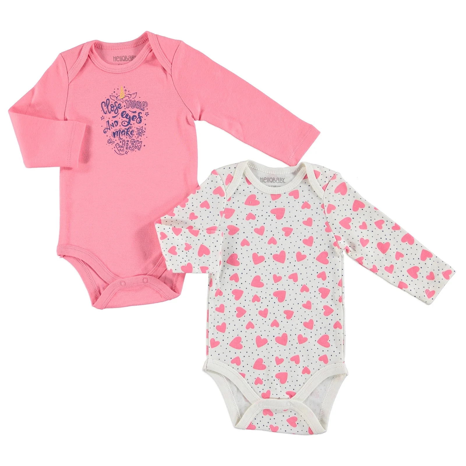 Ebebek HelloBaby/Детский комплект из 2 предметов боди с длинными рукавами Детский