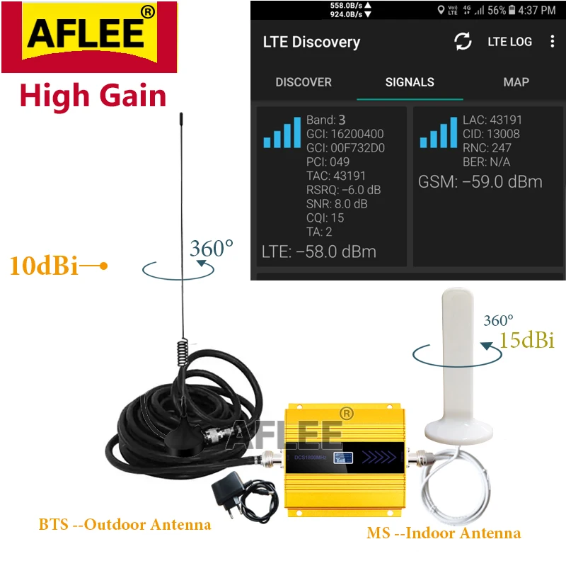 Усилитель сотовой связи DCS LTE 1800 МГц 2G 3G 4g |