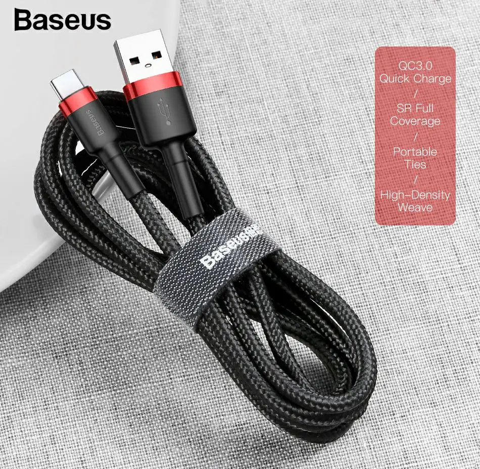 

Cabo USB Tipo C Baseus Turbo 3A 18W Reforçado 2M