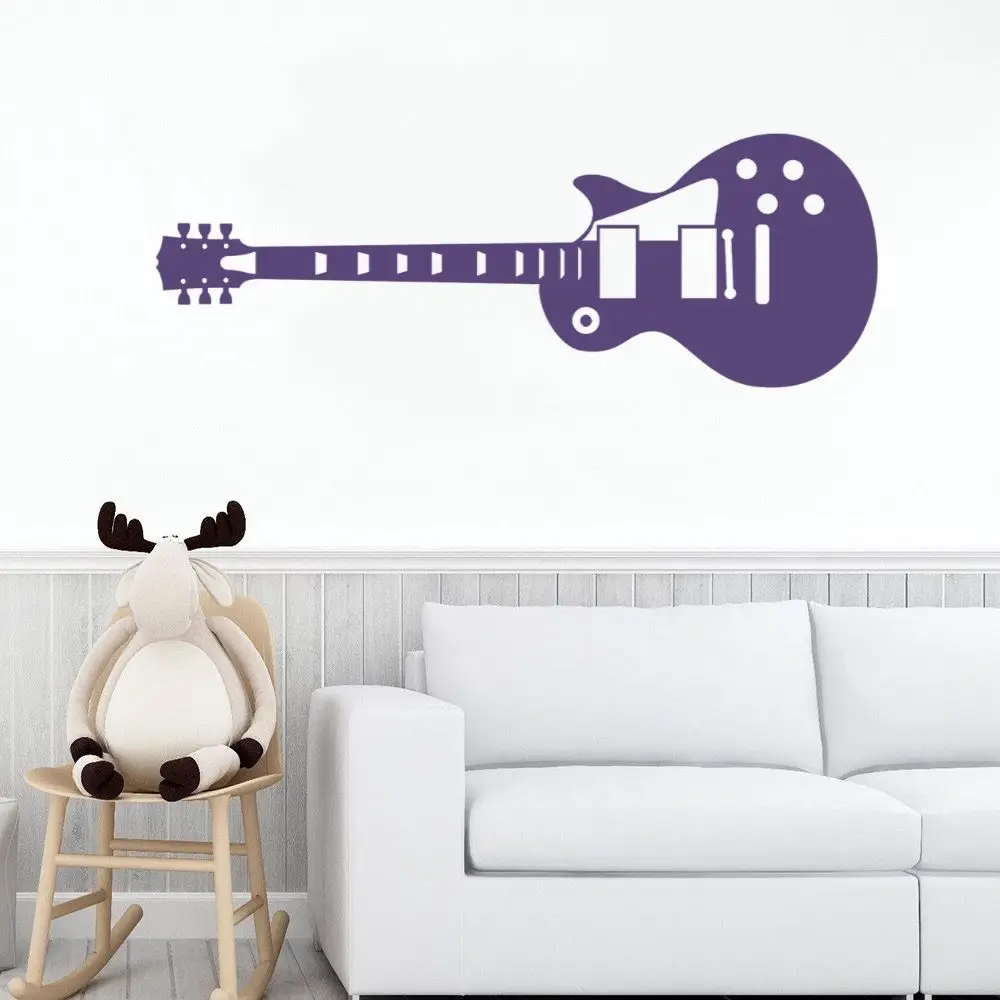 elektrische gitarre instrument vinyl aufkleber wand kunst musik aufkleber für home und musik raum dekoration abnehmbare a002570 free global shipp