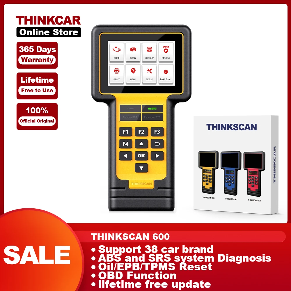 

THINKCAR Thinkscan 600 автомобильный диагностический инструмент OBD2 считыватель кодов ABS/SRS Автомобильный Диагностический прибор/TPMS/сканер сброса тор...