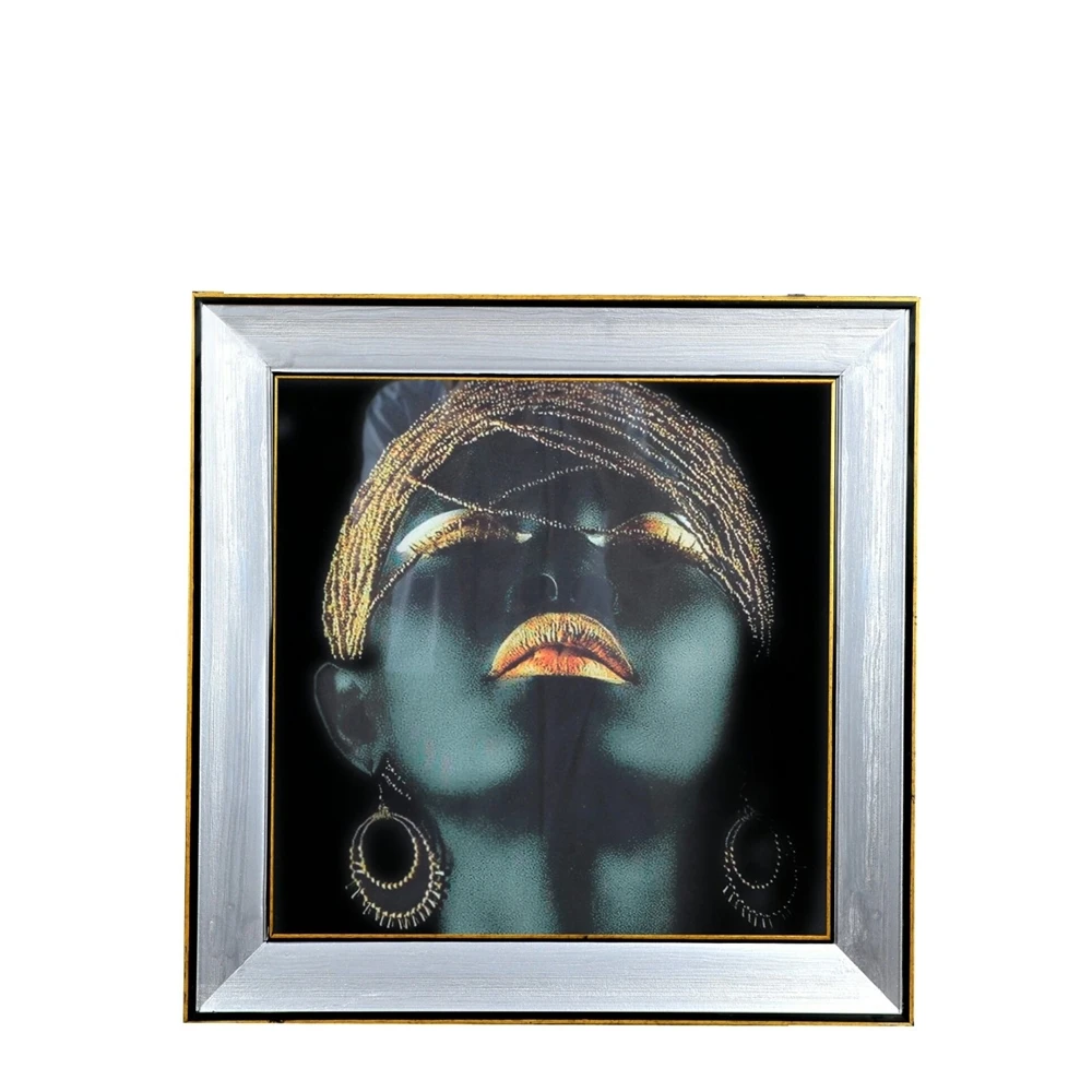 

Canvas Painting Silver Painted Black Queen 51 * 51 cm