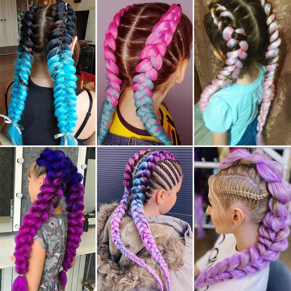 WERD 100g 24inch Jumbo Braid Hair Expression For Crochet Box Braids Synthetic Hair Extension Yaki Kanekalon Ombre Colored