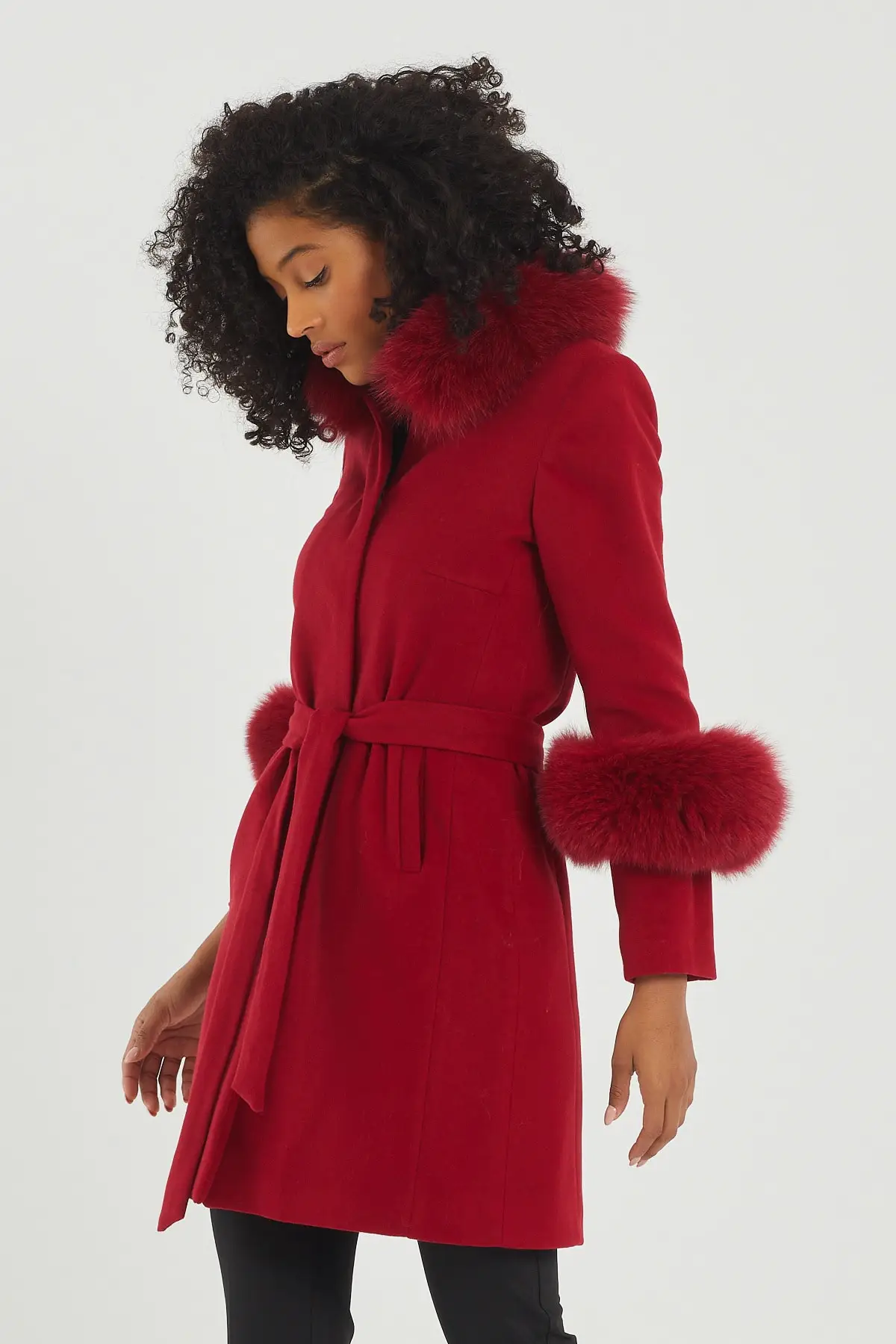 

Women Winter Coats Long Coats Cashmere Wool Collar Coat Kuruvaz Autumn Winter Fashion Clothing from Turkey