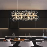 modern new rectangle dandelion led chandelier lighting indoor spark ball pendant light for bedroom restaurant table living room