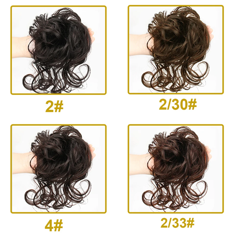 Женский синтетический шиньон для волос черный и коричневый цвет - купить по