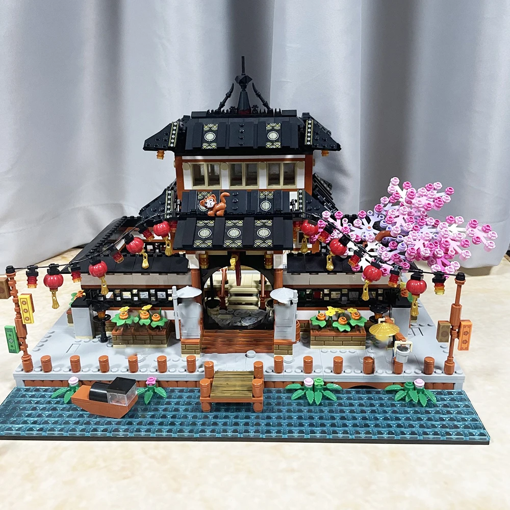

New MOC City Street View Ninja Budokan Model Bricks DIY Martial Arts Hall Architecture Building Blocks Toys for Kids Gifts