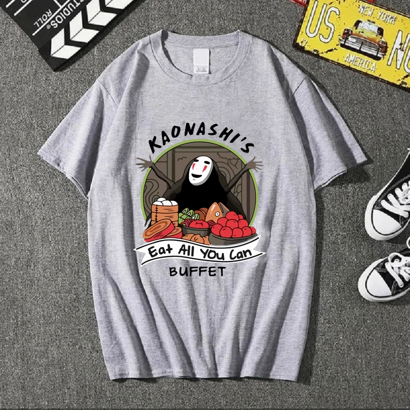 

Japanese Anime Spirit Away Black T Shirt Men Cartoon Summer T-Shirt