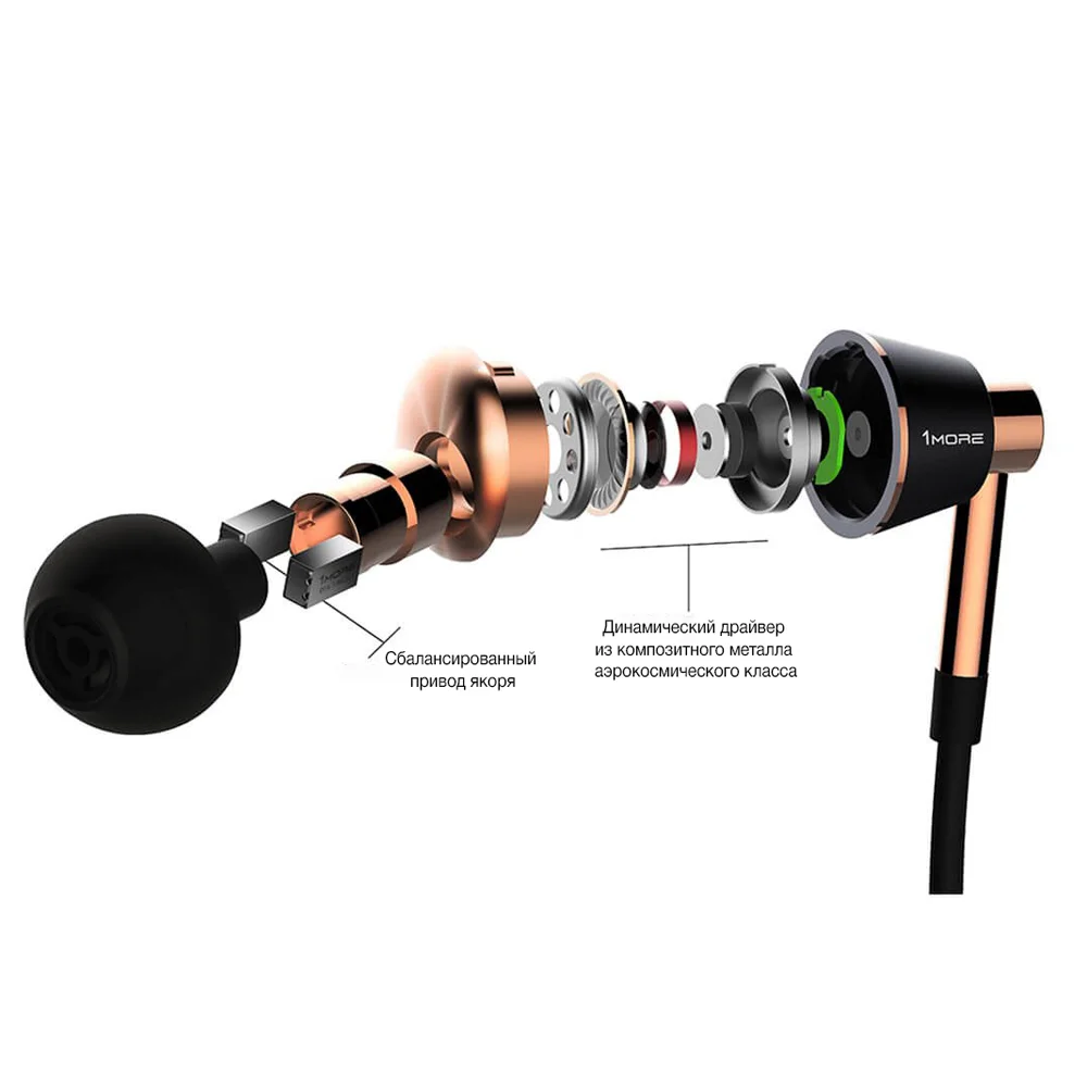 Беспроводные наушники 1MORE Triple Driver BT In-Ear Headphones Hi Res Silver E1001BT Международная версия |