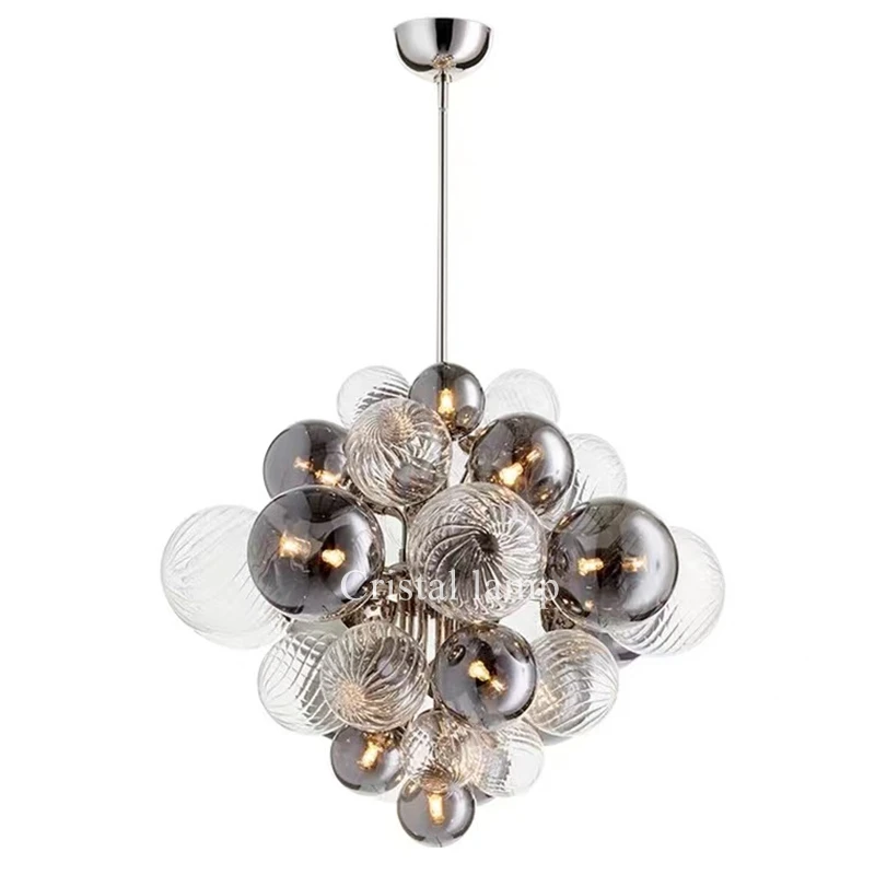 

Nordic Glass Ball Postmodern Chandelier Bedroom Dining Room Hanging Lamp Designer Art Lamps