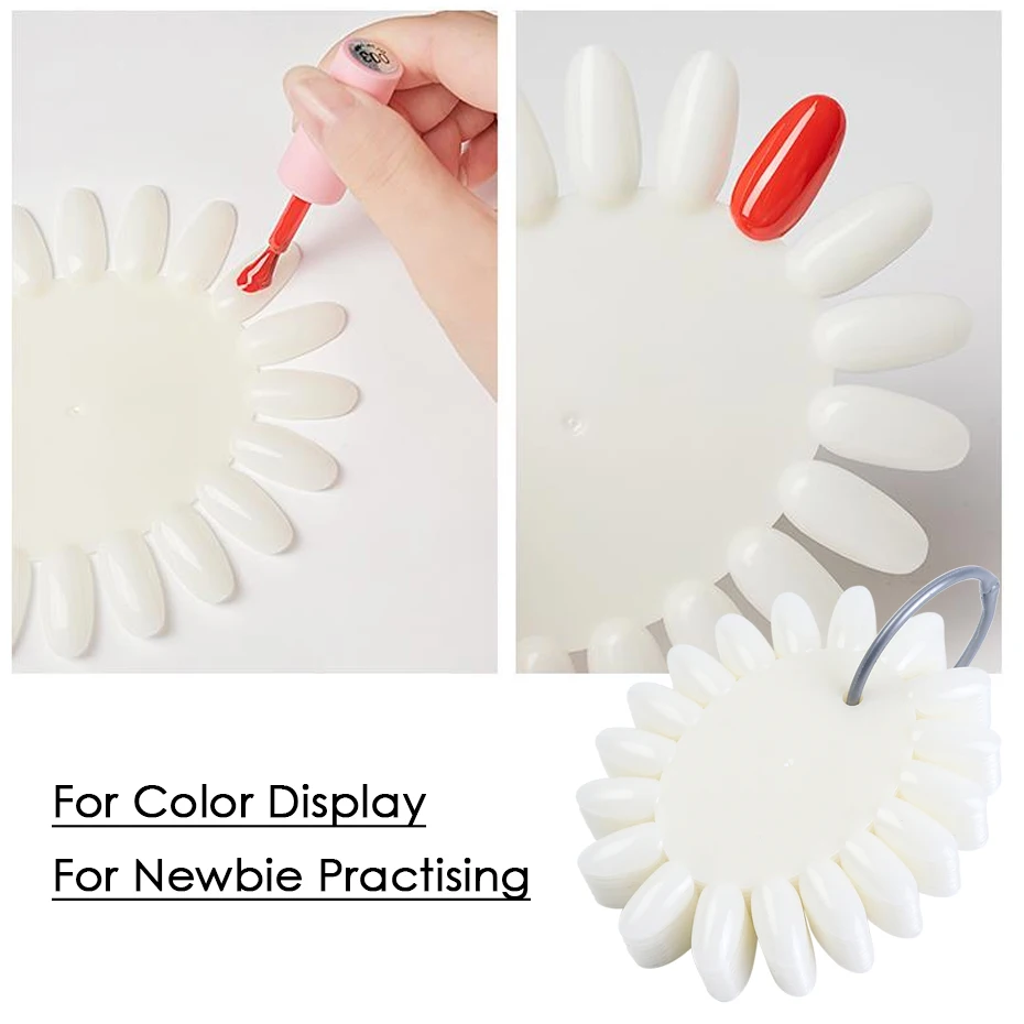 Набор накладных ногтей PP1513 Круглые 160 с кольцом для разных цветов палитра лаков