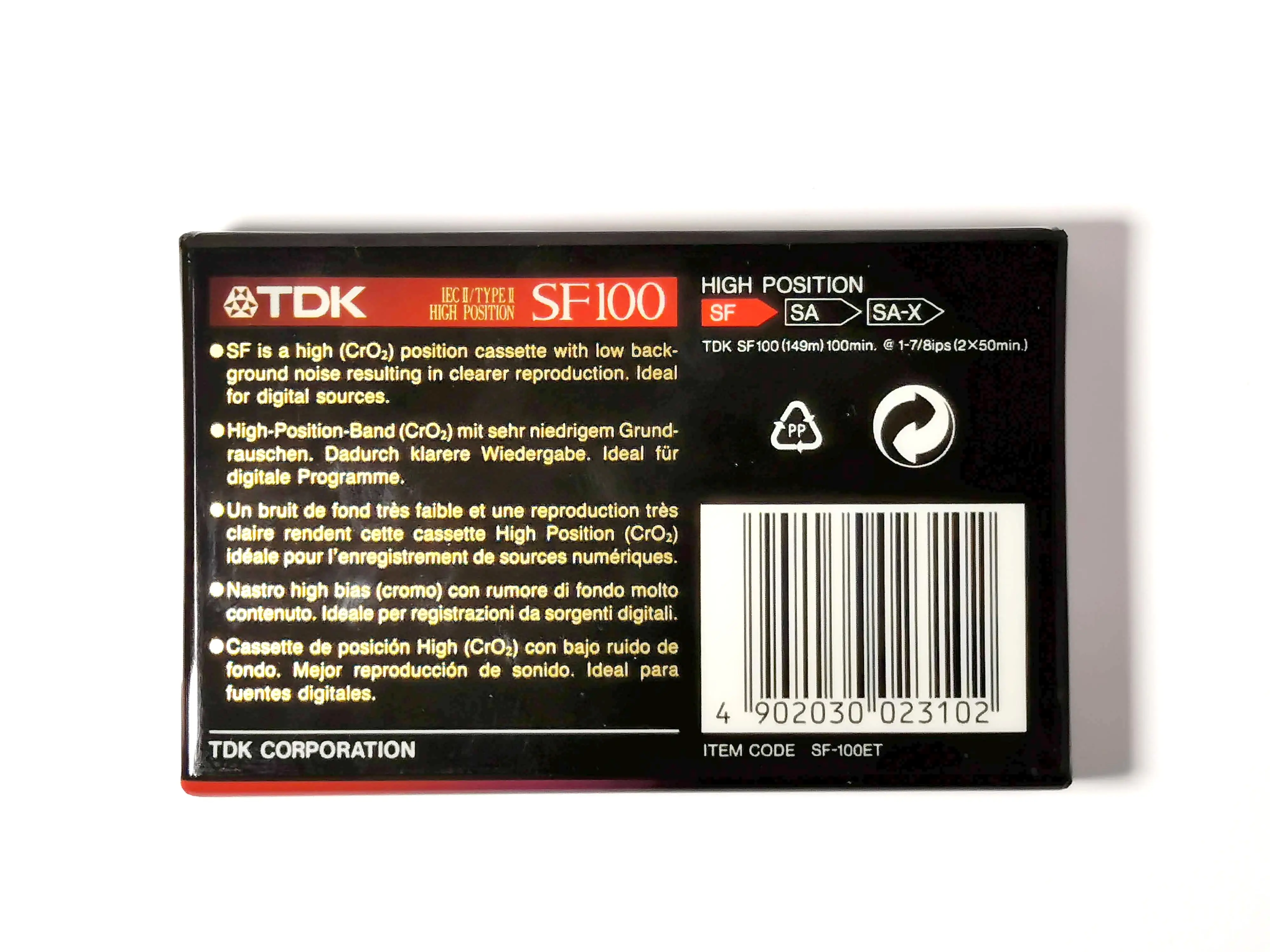 Аудиокассета TDK SF 100 | Электроника