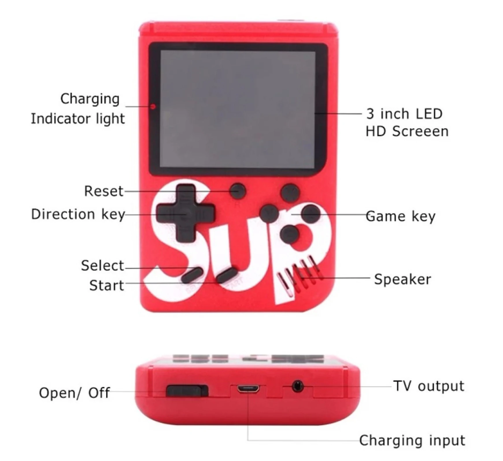 Портативная игровая консоль AMAI SUP Game BOX PLUS 400 в 1 с джойстиком |