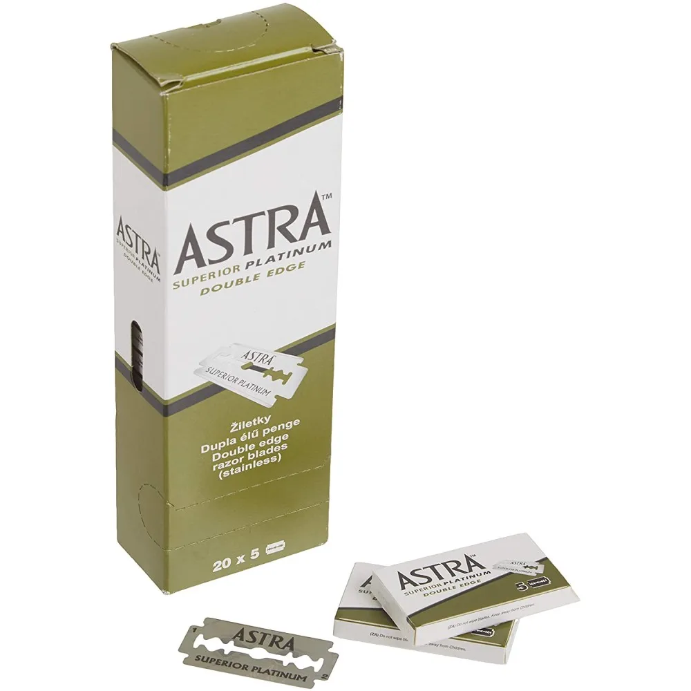 Лезвия для бритья Astra 100 шт. классические лезвия с двойным лезвием мужчин уход за