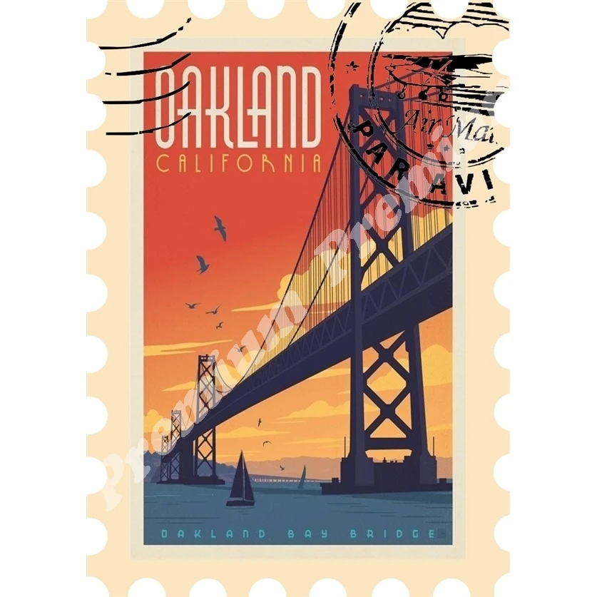 Калифорния Сувенирный магнит Винтажный туристический плакат | Дом и сад