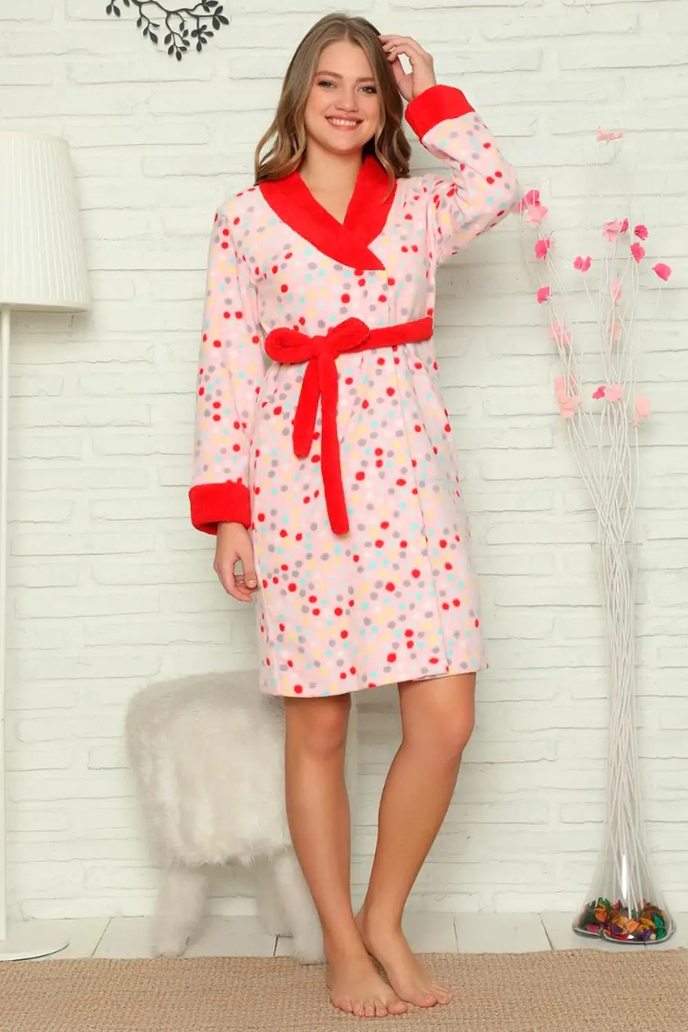

Allse Polka Dot Gown Pajama Night Dress