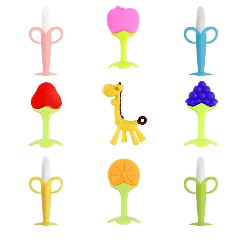 

Baby Toothbrush Care Teether For Teeth Silicone Baby Teethers Animal Fruit Shape BPA Free Teeth Nursing Toddler Toys
