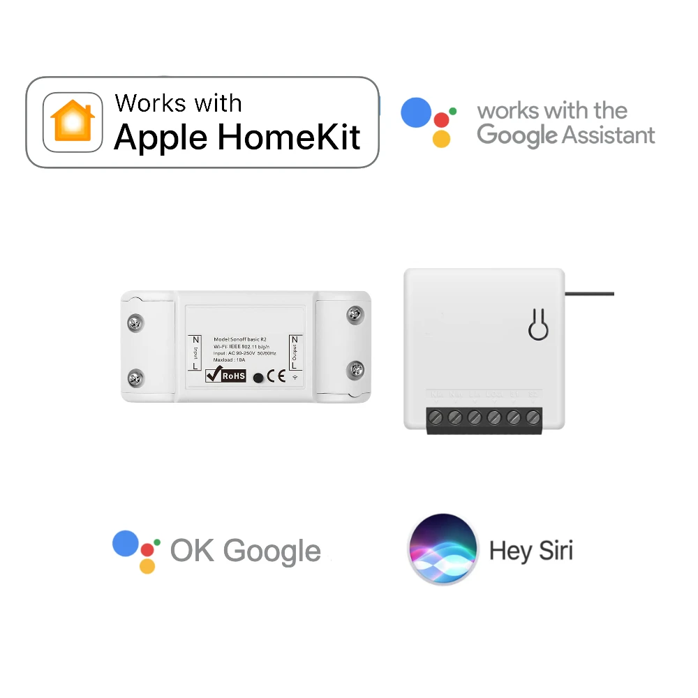 Apple HomeKit переключатель Google Assistant умный дом Sonof WiFi Беспроводная розетка с