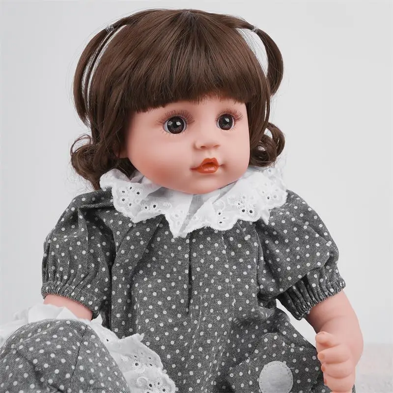 

RSG 18 Inches 47cm Reborn Baby Doll Soft Silicone Vinyl Companion doll Toys Adorable Lifelike toddler Girl Bebe Bathe Toy