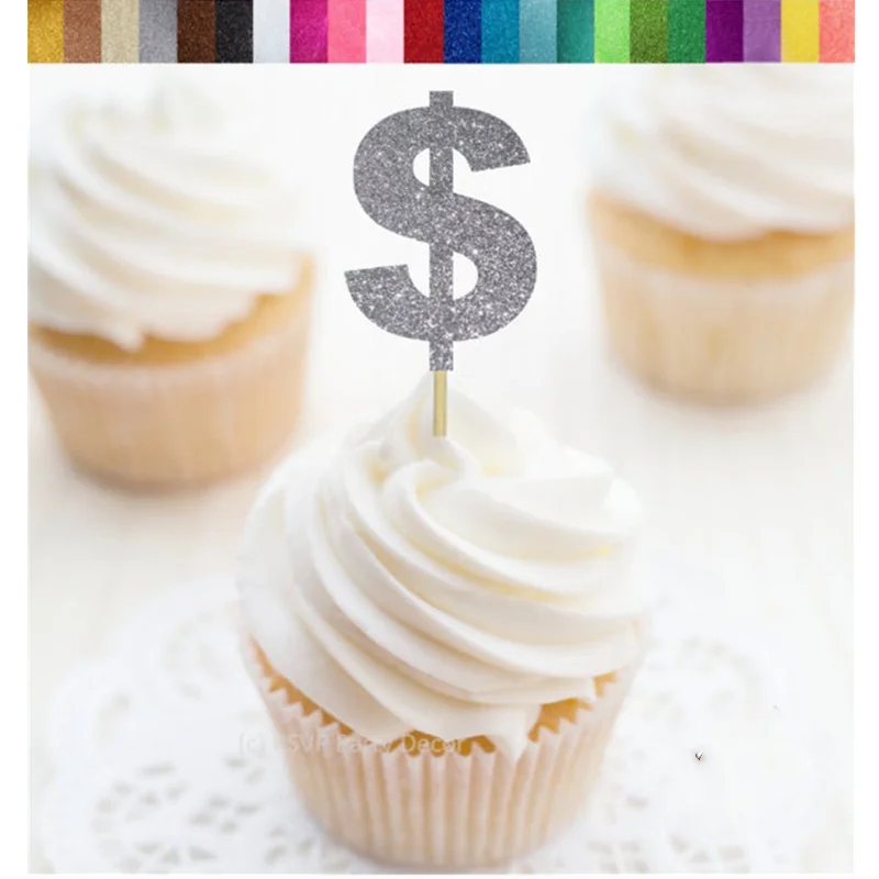 Золотые топперы для кексов блестящие рекламные украшения | Дом и сад