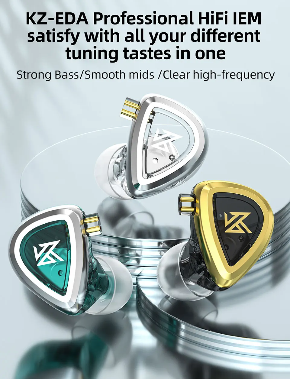 Наушники KZ EDA с шумоподавлением наушники-вкладыши 3 звуковыми режимами проводные