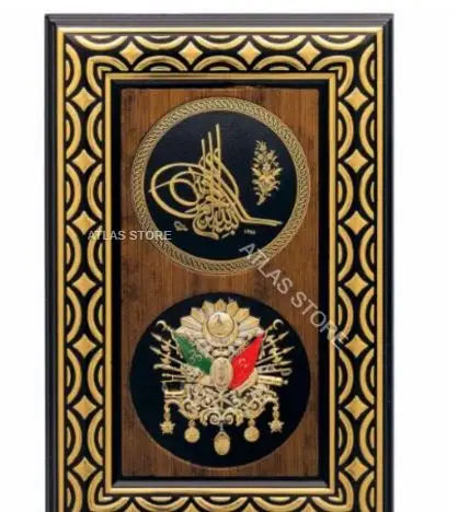 

22x34 см оттоманская государственная герба Tughra, деревянная стеновая доска