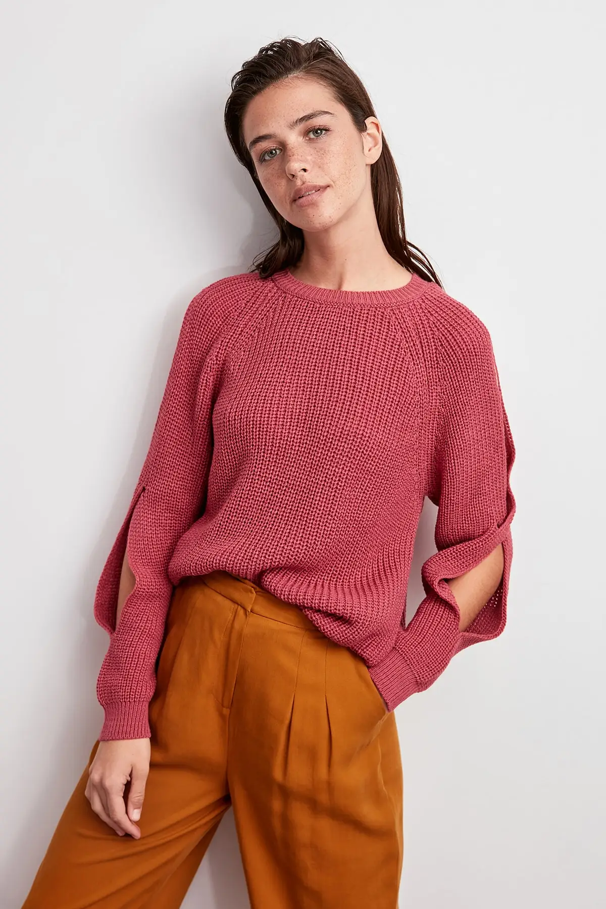 Trendyol фиолетовый свитер с рукавами TWOAW20ZA0061| |