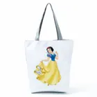 Вместительная сумка для женщин, экологически чистая многоразовая дорожная пляжная сумочка-тоут на плечо с принтом Принцессы Диснея, Белоснежки