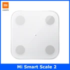 Умные весы Xiaomi Mijia Mi 2, цифровой электронный прибор для измерения массы тела и массы жира, светодиодный экран, приложение для анализа данных