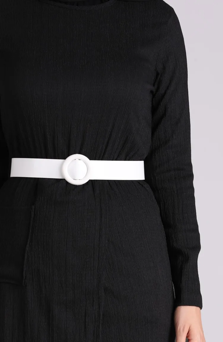 

Belted Tunic Trousers Double Suit Polyester Fabric Straight Pocket Unlined Long Sleeve judge Collar 4 seasons Women Muslim