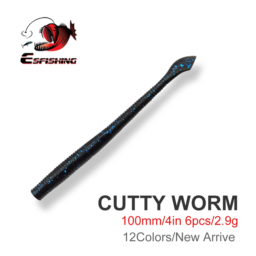 ESFISHING мягкие приманки Червячные Cutty 100 мм 10 шт. 2 9 г Рыболовная Приманка Crankbait