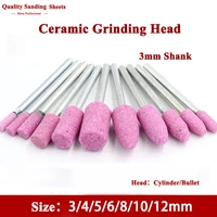 3mmshank ceramic grinding chrome corundum head pink 3 12mm abrasive mounted stone for rotary tool grinding wheel head polishing
