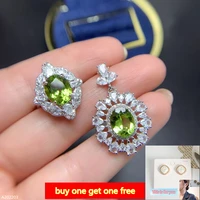 100 925 sterling silver natural peridot ladies ring pendant set 8x10mm new geometric square support recheck
