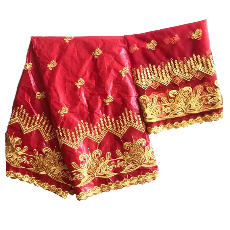 

African Lace Fabric bazin Riche Fabric 2019 New Design Embroidered bazin Riche Getzner With Tulle Lace African Lace B181015