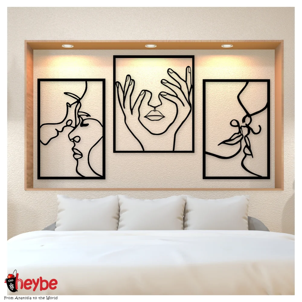 Деревянный лицом к лицу и мыслящая женщина Преимущество Пакет Настенный декор