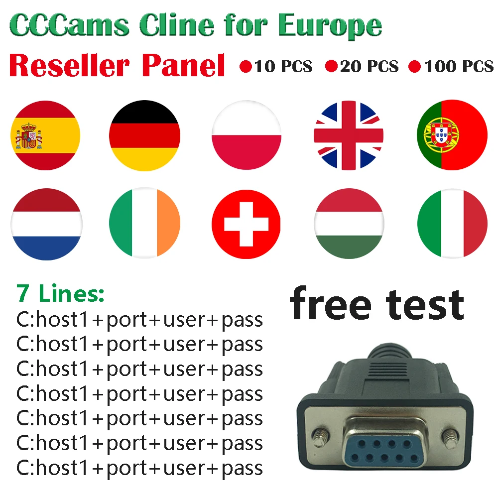 Реселлер панель для CCCamd Cline Европа рецептор de Satellite CS Astra Hotbird 7 линий GTmedia V8 Nova CCCams Испания Германия