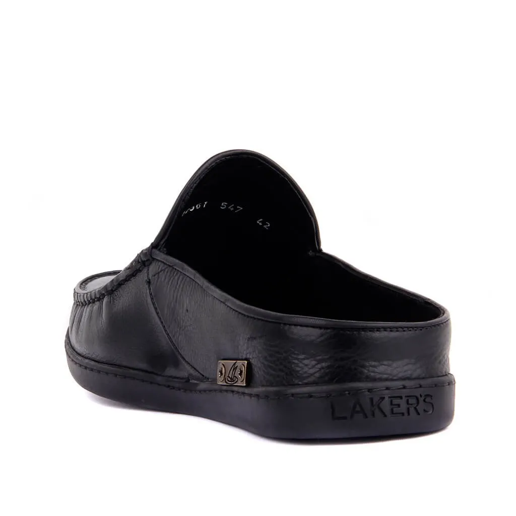 Sail-Lakers черные кожаные мужские уличные тапочки