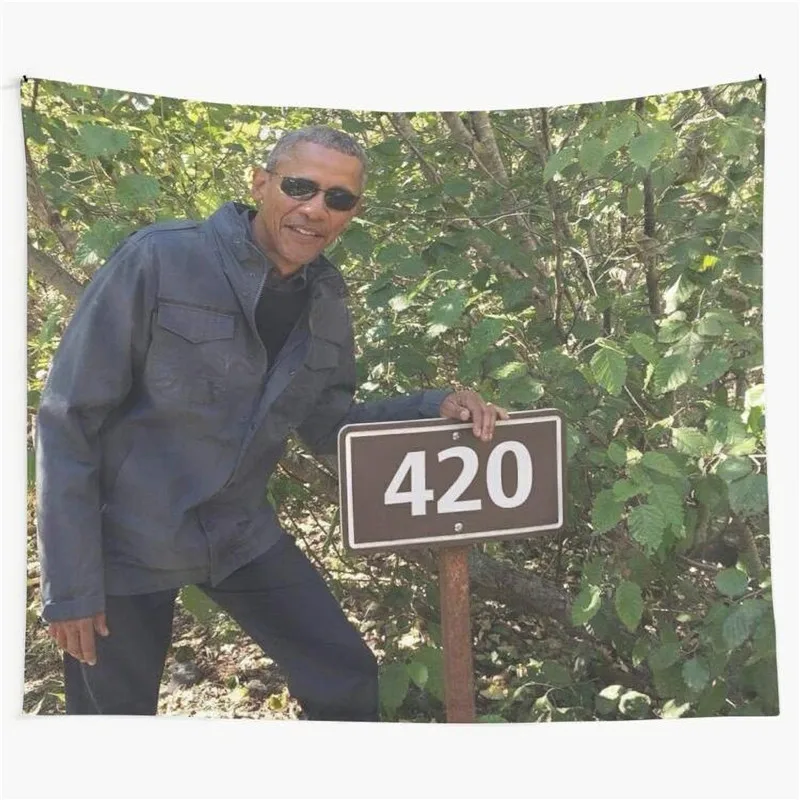 420 Obama komik Barack Obama Meme goblen duvara asılan tabo yatak odası oturma odası dekor koleji yurt parti zemin