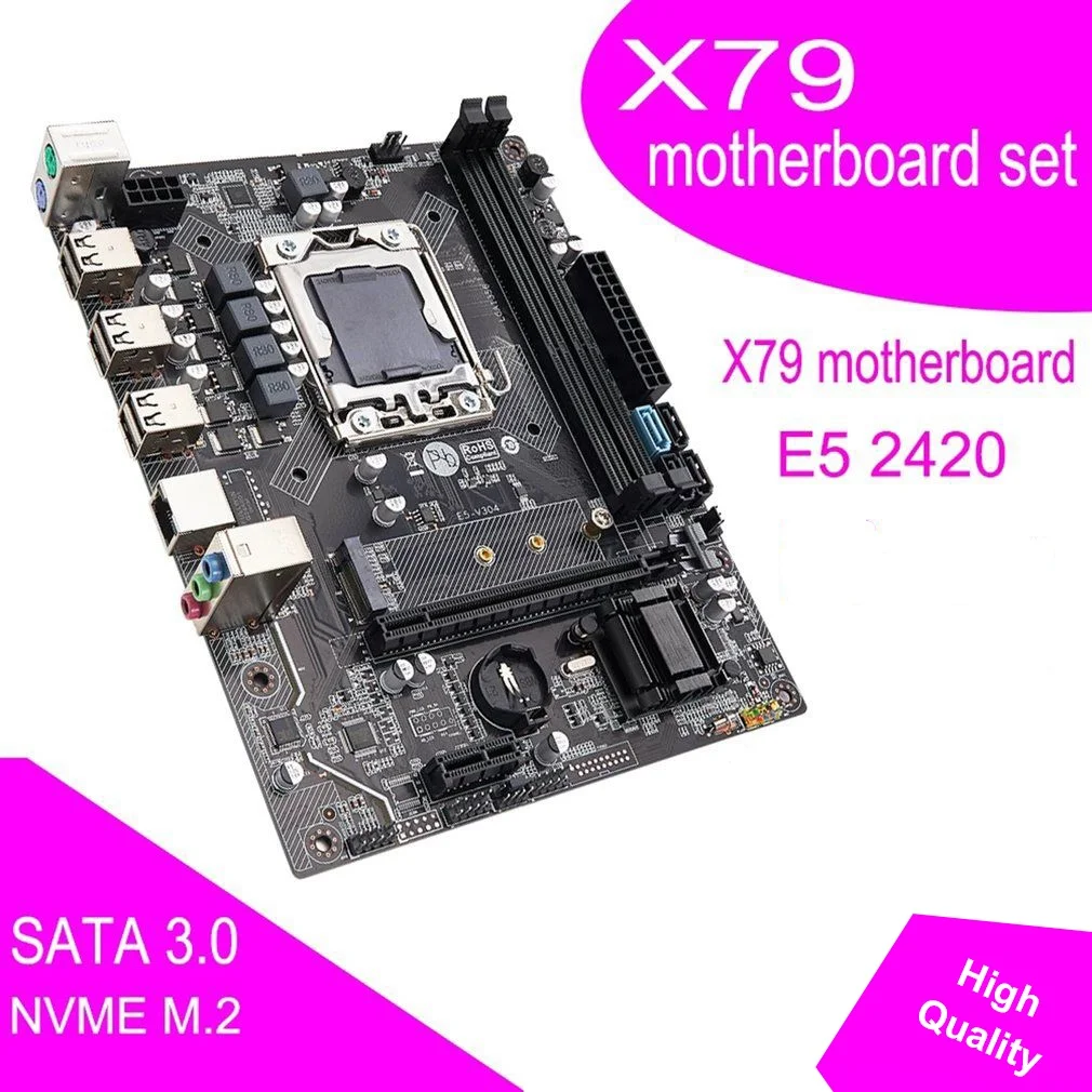 

X79 Motherboard Set With Xeon Lga 1356 E5 2420 Cpu 2Pcs X 4Gb = 8Gb 1333mhz Pc3 10600R DDR3 Ecc Reg Memory Ram