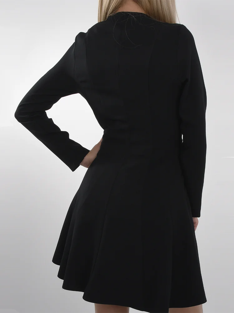 

V-Neck Mini Wrap Dress - Black - Schapshik brand